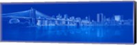 Framed Brooklyn Bridge in Blue