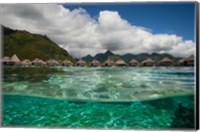 Framed Bungalows on the Beach, Moorea, Tahiti, French Polynesia