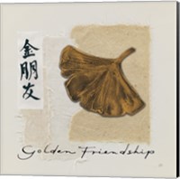 Framed 'Bronze Leaf I Golden Friendship' border=