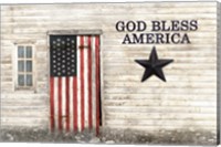 Framed God Bless American Flag