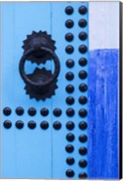 Framed Detail of Blue Door, Chefchaouen, Morocco