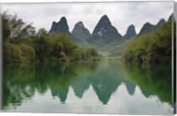 Framed Karst Hills with Longjiang River, Yizhou, Guangxi Province, China