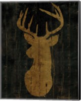 Framed Rustic Lodge Animals Deer Head