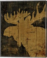 Framed Rustic Lodge Animals Moose