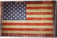 Framed Vintage Flag on Barnwood