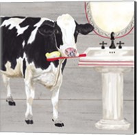Framed Bath time for Cows Sink