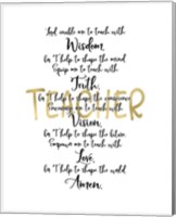 Framed Teacher Prayer
