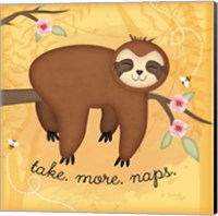 Framed Take More Naps Sloth