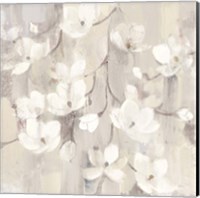Framed 'Magnolias in Spring II Neutral' border=