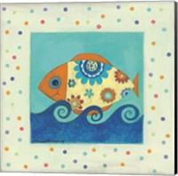 Framed Happy Floral Fish