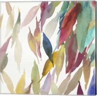 Framed 'Fallen Colorful Leaves II' border=