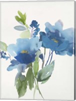Framed Blue Flower Garden II