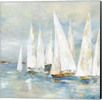 Framed White Sailboats