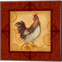Framed 'Decorative Rooster IV' border=