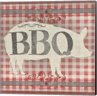 Framed 'Gingham BBQ I' border=