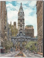 Framed US Cityscape-Philadelphia