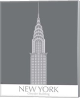 Framed 'New York Chrysler Building Monochrome' border=