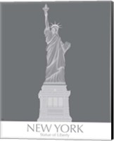 Framed 'New York Statue of Liberty Monochrome' border=