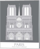Framed 'Paris Notre Dame Monochrome' border=