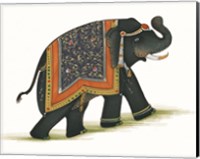 Framed 'India Elephant I Light Crop' border=