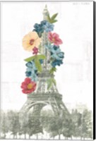 Framed Floral Eiffel Tower
