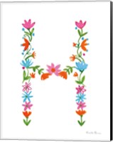 Framed Floral Alphabet Letter VIII