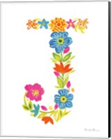 Framed Floral Alphabet Letter X