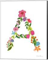 Framed Floral Alphabet Letter I