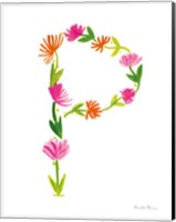 Framed Floral Alphabet Letter XVI