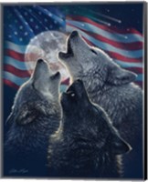Framed Wolf Trinity Patriotic