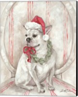 Framed French Bulldog Santa