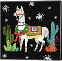 Framed Lovely Llamas V Christmas Black