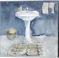 Framed 'Watercolor Bathroom II' border=