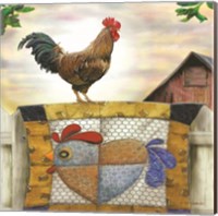 Framed Rooster and Quilt