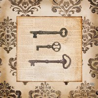 Framed 'Vintage Keys II' border=