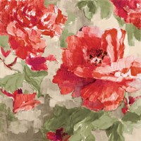 Framed Red Modern Peonies I