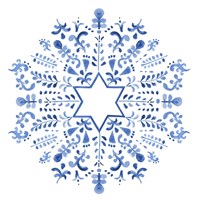 Framed Indigo Hanukkah III