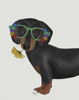 Framed Dachshund Flower Glasses