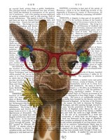 Framed Giraffe and Flower Glasses 3