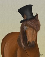 Framed Horse Top Hat and Monocle