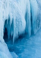 Framed Godafoss Waterfall Of Iceland During Winter