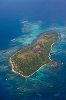 Framed Aerial Of Little Island In Tonga, South Pacific