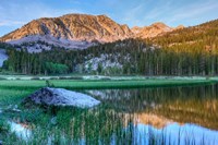 Framed California, Sierra Nevada Mountains Calm Reflections In Grass Lake