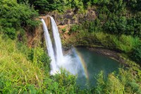 Framed Rainbow In Wailua Falls, Kauai, Hawaii
