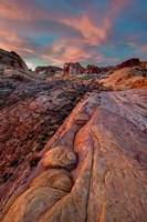 Framed White Dome Trail At Sunset, Valley Of Fire State Park, Nevada