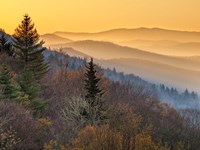 Framed Sunrise From The Oconaluftee Valley Overlook, North Carolina