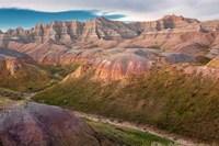 Framed Erosion Hills In Badlands National Park, South Carolina