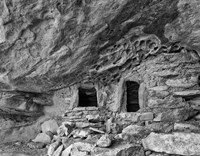 Framed Ancient Granary Slickhorn Canyon, Cedar Mesa, Utah (BW)