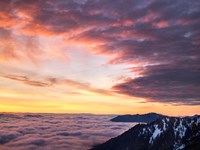 Framed Dawn On Hurricane Ridge Road, Washington