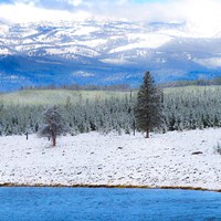 Framed Yellowstone National Park In Winter, Wyoming